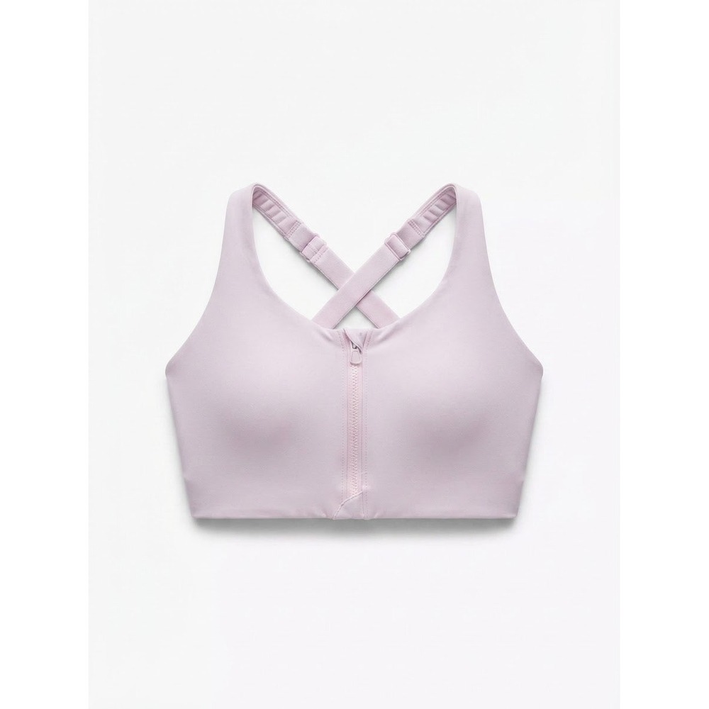 Lululemon Enlite Front Zip Sports Bra Women 34D Pink Excellent High Impact